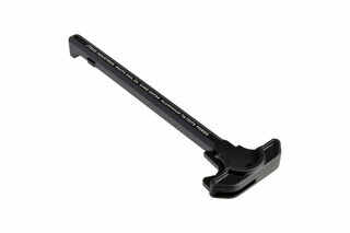 The Strike Industries ARCH AR 15 charging handle black anodized with standard latch is forged from aluminum